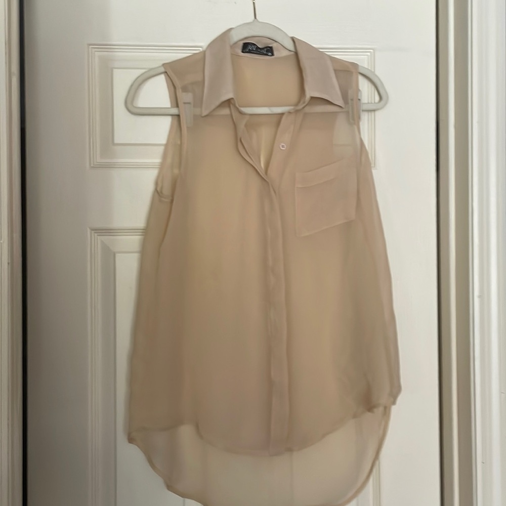 Cream Sleeveless Blouse size s